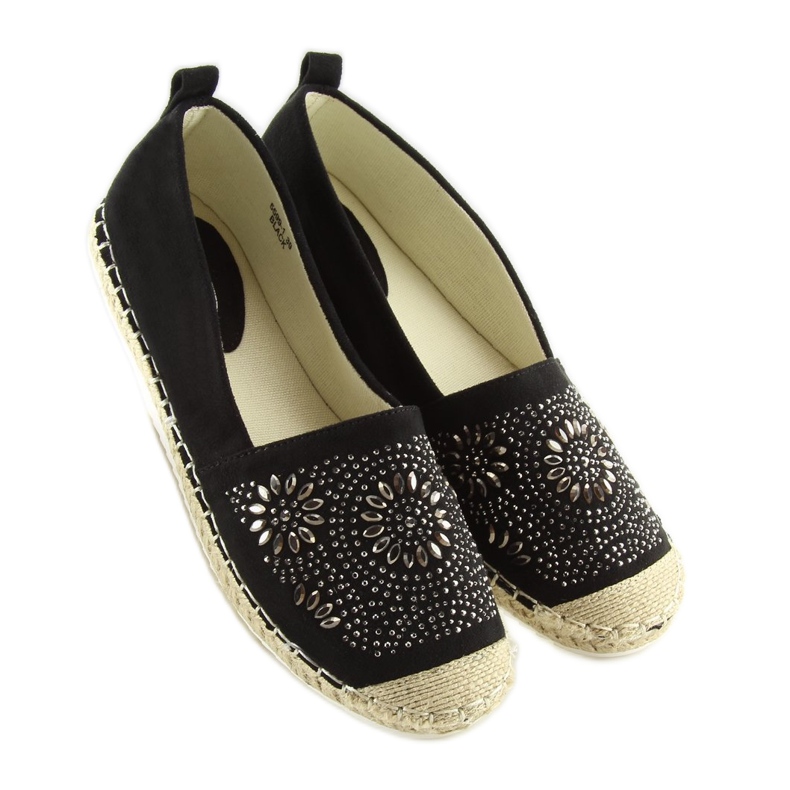 Espadrilky zdobené černou 5599-1 Black černá 2 Espadrilky zdobené černou 5599-1 Black černá 2