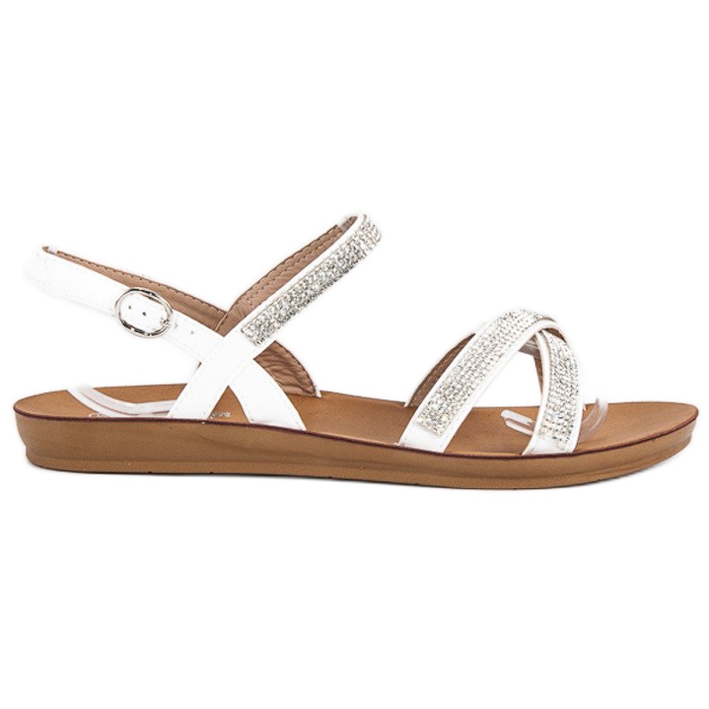 American Club Sandály s americkým zdobením bílý 2