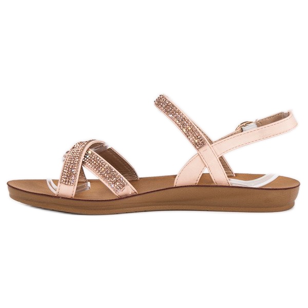 American Club Sandály s americkým zdobením růžový 1