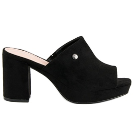 Milaya Pantofle na sloupku černý 2