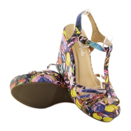 Sandály na klínku YX-17 černé černý 2