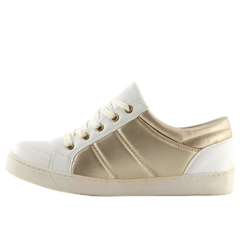 Chanelki tenisky Y612-41 White white and gold bílý žluť 2
