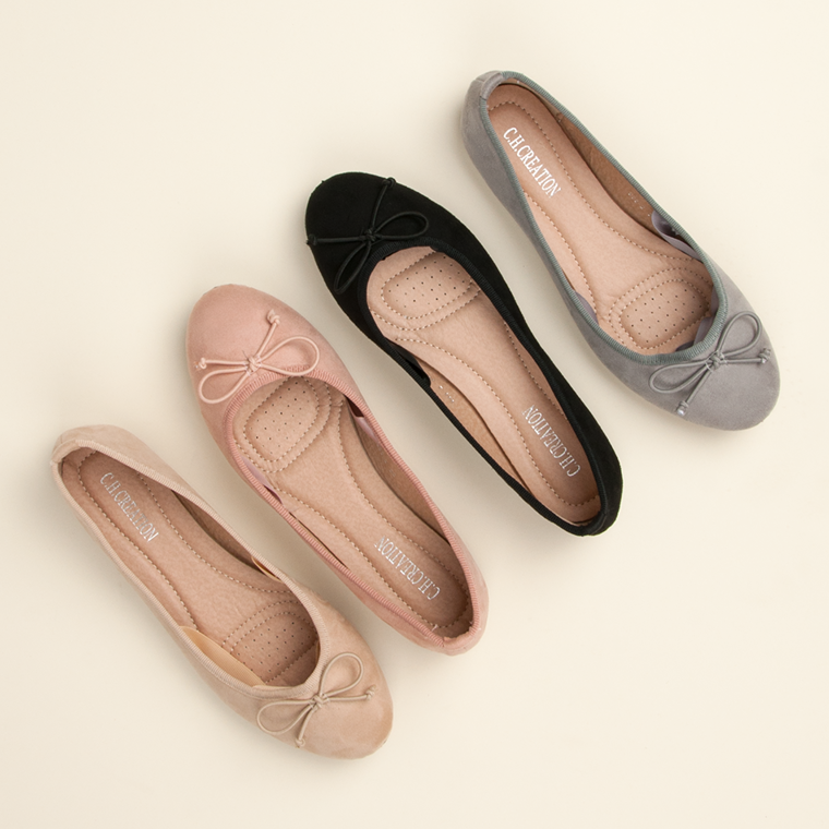 Ch. Creation Semišové balerínky černá 1