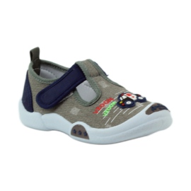 American Club šedé dětské tenisky na suchý zip 105/2018 šedá námořnická modrá 1