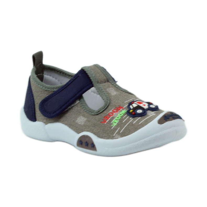 American Club šedé dětské tenisky na suchý zip 105/2018 šedá námořnická modrá 1