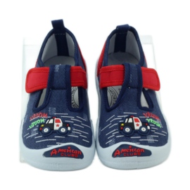 American Club Americké tenisky dětské boty kožená stélka červené námořnická modrá 4