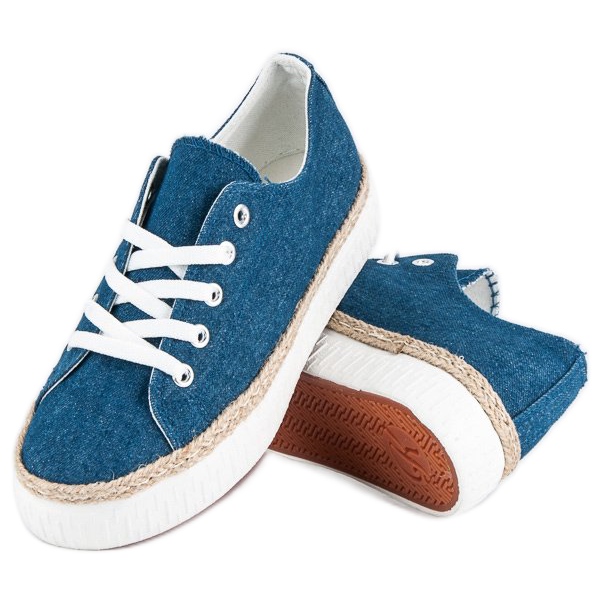 Kylie Šněrovací popínavky na platformě modrý 1