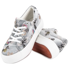 Kylie Velurové Tenisky Na Platformě šedá 1