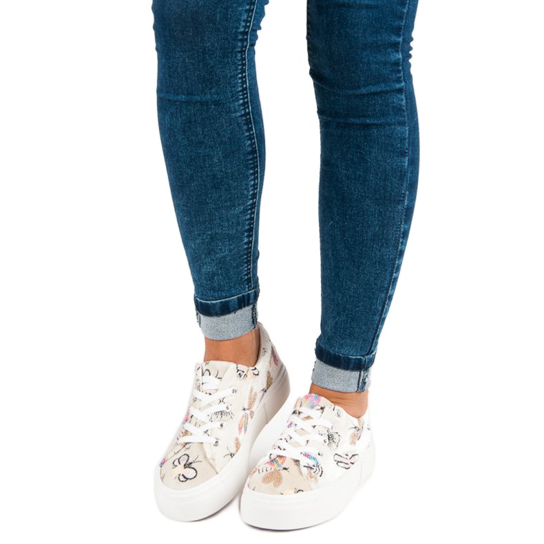 Kylie Velurové Tenisky Na Platformě béžový 1