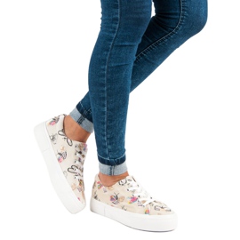 Kylie Velurové Tenisky Na Platformě béžový 2