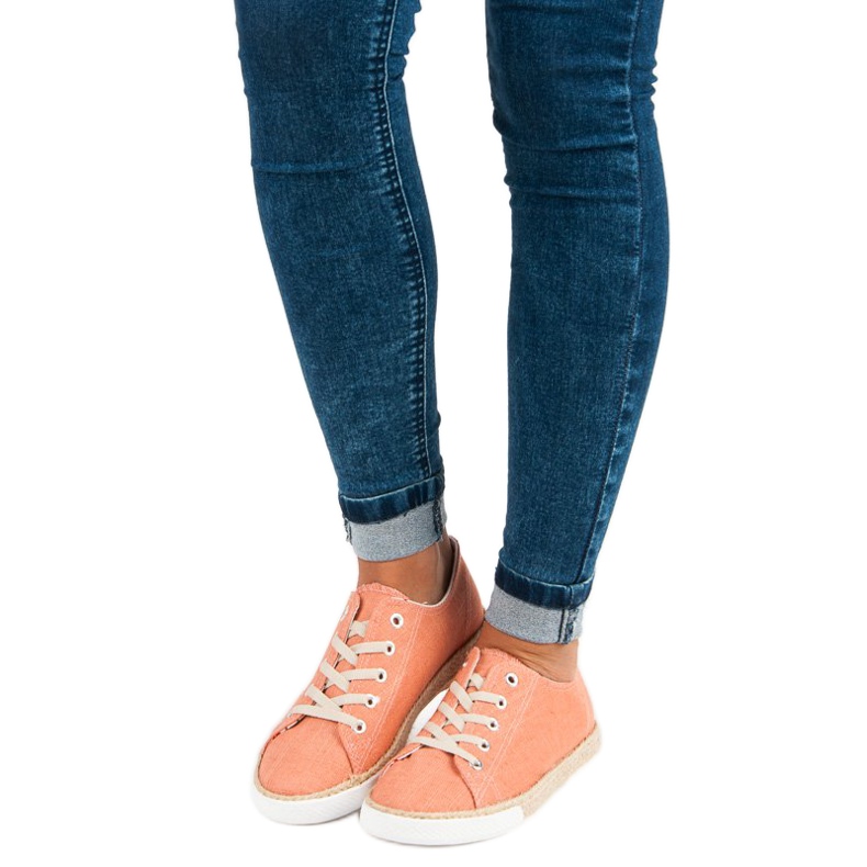 Kylie Šněrovací espadrilky pomerančový 1
