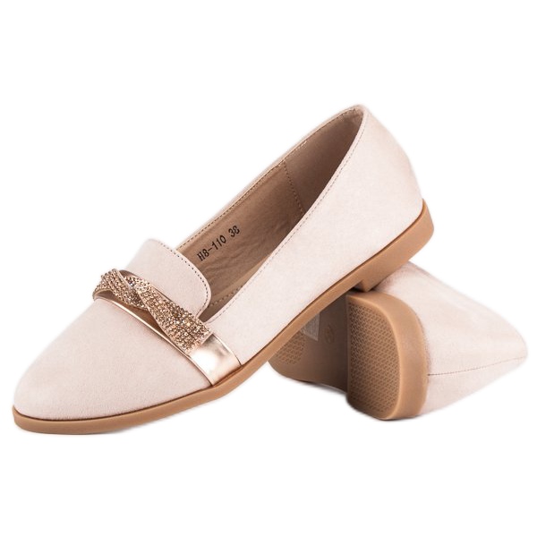 Bestelle Semišové boty s krystaly růžový 2