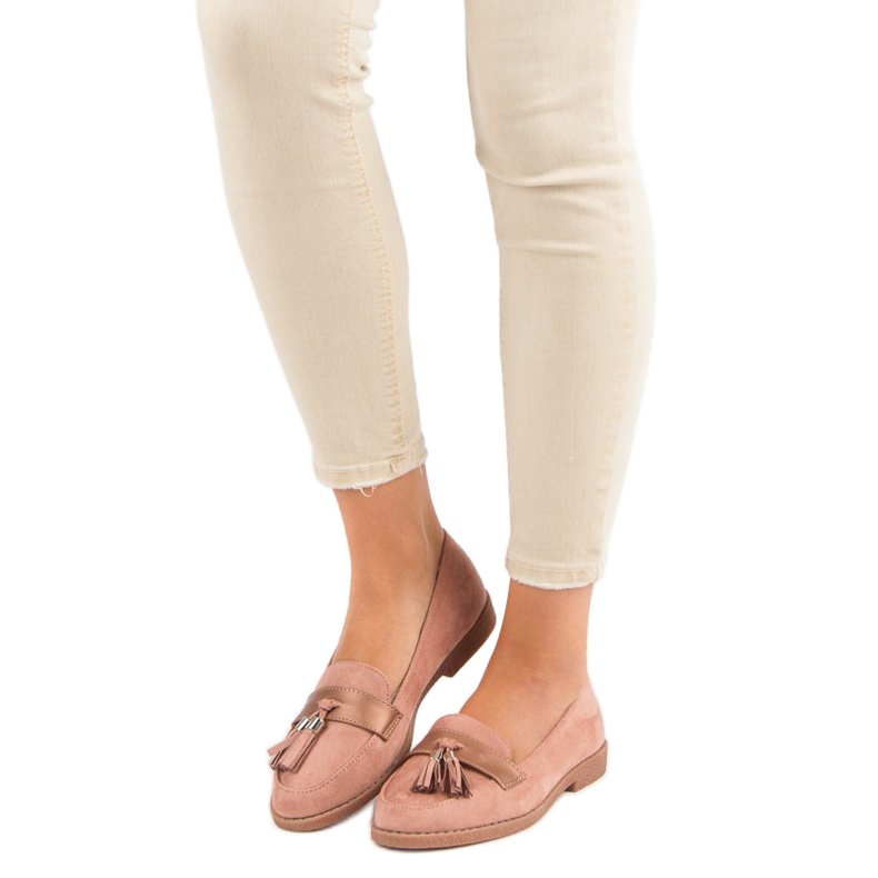 Elegantní růžové mokasíny růžový 1