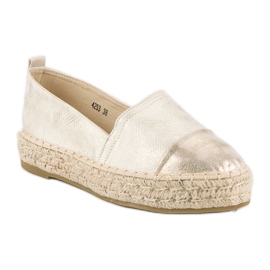 Nazouvací espadrilky na platformě žlutá 1