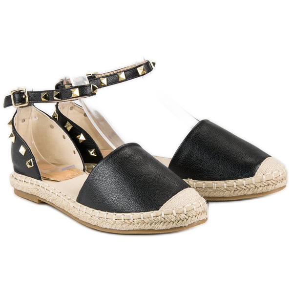 Rockové espadrilkové sandály černý 1
