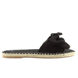 Černé dámské černé pantofle LL-119 Black černý 1