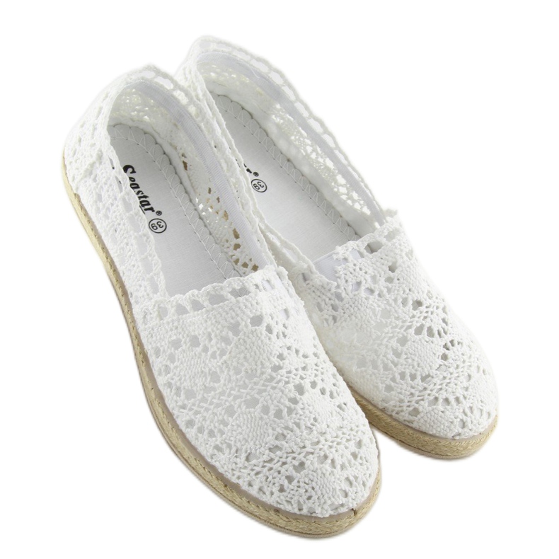 Bílé krajkové espadrilky JX57P bílé bílý 2