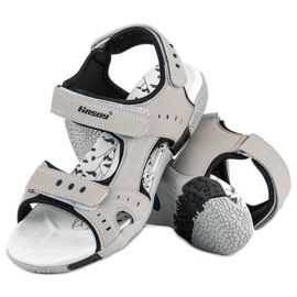 Hasby Sportovní ploché sandály šedá 1