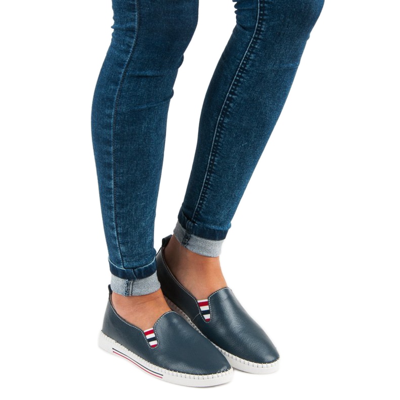 Filippo Námořnické modré kožené slipy modrý 1