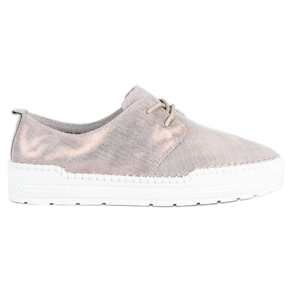 Filippo Zavázané kožené boty šedá 1