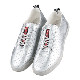 Stříbrné Tenisky S Prolamované šedá 2