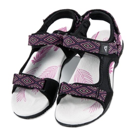 American Club Sportovní sandály na léto černá fialový 4