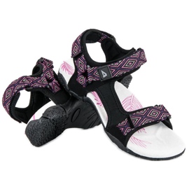 American Club Sportovní sandály na léto černá fialový 3