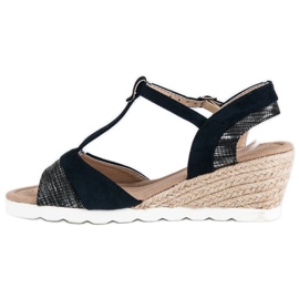 Evento Espadrilky na klínových sandálech šedá námořnická modř 1