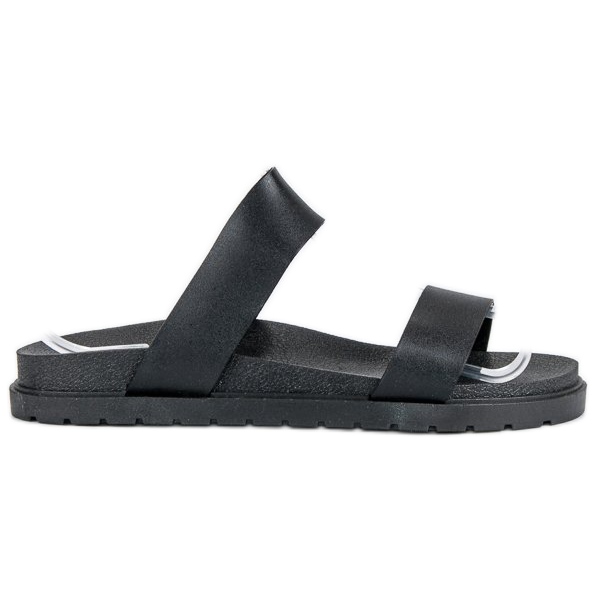 Černé dámské pantofle černá 1