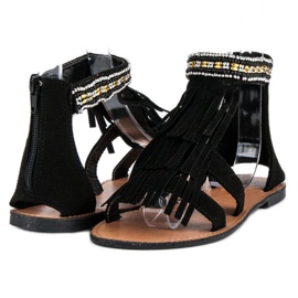 Evento Černé boho sandály černý 2