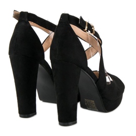 Sandály na vysokém sloupku černý 1