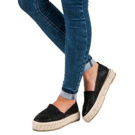 Nazouvací espadrilky na platformě černá 2