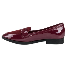 Best Shoes Vínové lakované mokasíny vícebarevný červený 1
