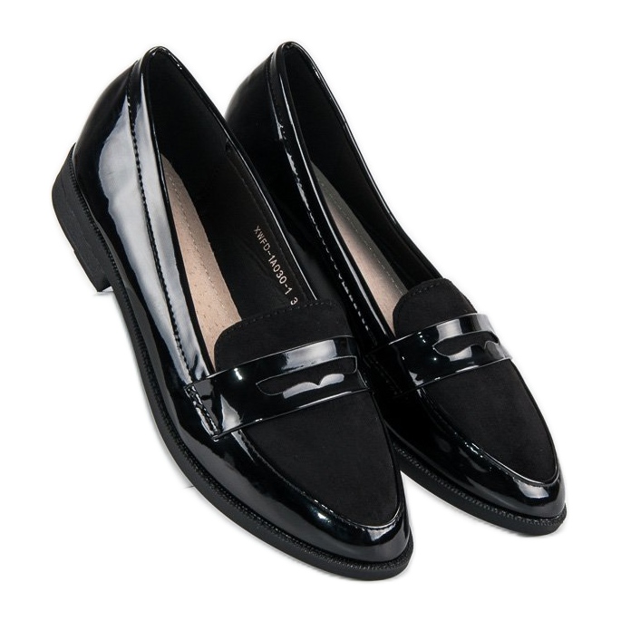 Best Shoes Černé lakované mokasíny černá 1 Best Shoes Černé lakované mokasíny černá 1