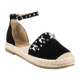Ploché espadrilkové sandály černá 1