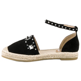 Ploché espadrilkové sandály černá 2