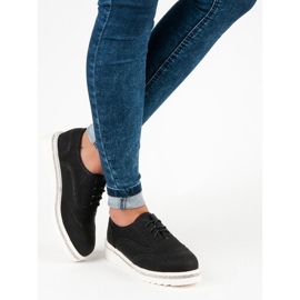 Ideal Shoes Černé boty na šněrování černý 2