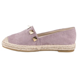 Bestelle Fialové espadrilky s kamínky fialová 1