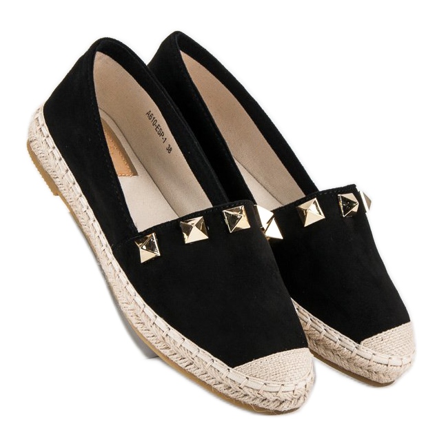 Bestelle Černé espadrilky s kamínky černý 1