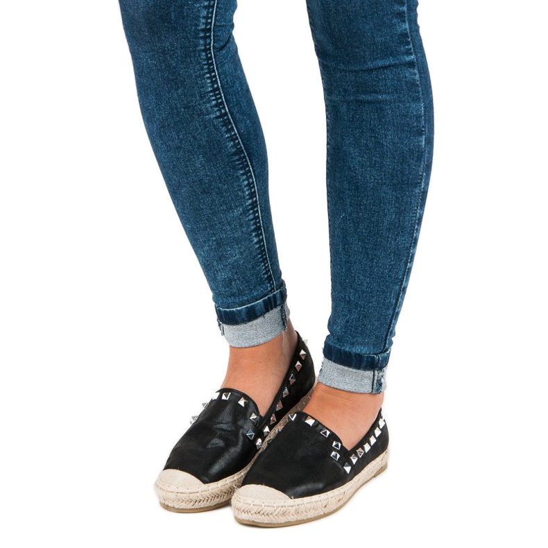 Forever Folie Černé espadrilky s cvočky černý 1