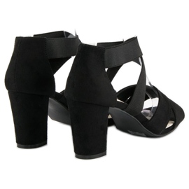 Filippo Semišové sandály na sloupku černá 1 Filippo Semišové sandály na sloupku černá 1