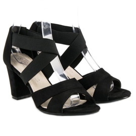 Filippo Semišové sandály na sloupku černá 2 Filippo Semišové sandály na sloupku černá 2