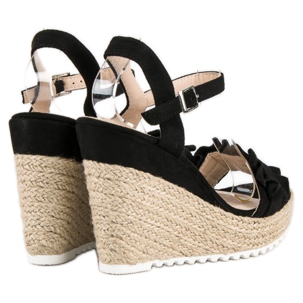 Bello Star Černé espadrilkové sandály černý 1
