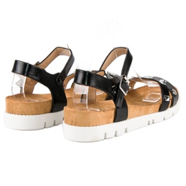 Forever Folie Černé sandály s kamínky černá 1