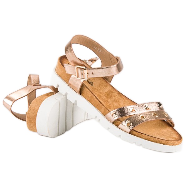 Forever Folie Růžové sandály s kamínky růžový 2