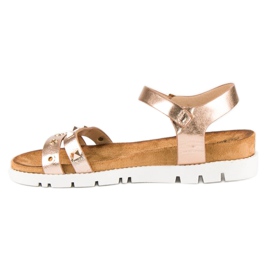 Forever Folie Růžové sandály s kamínky růžový 1