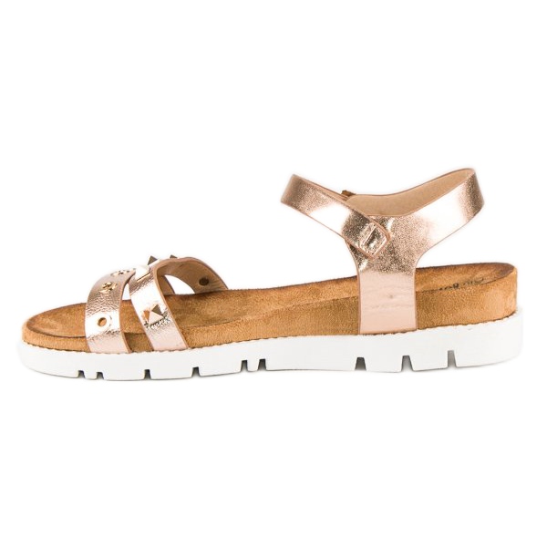 Forever Folie Růžové sandály s kamínky růžový 1