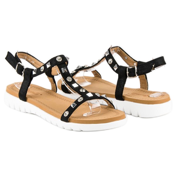 Bestelle Pohodlné ploché sandály černá 1