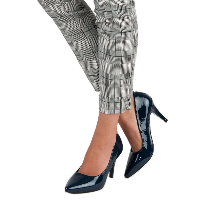 Námořnické lakované podpatky vinceza modrý 2