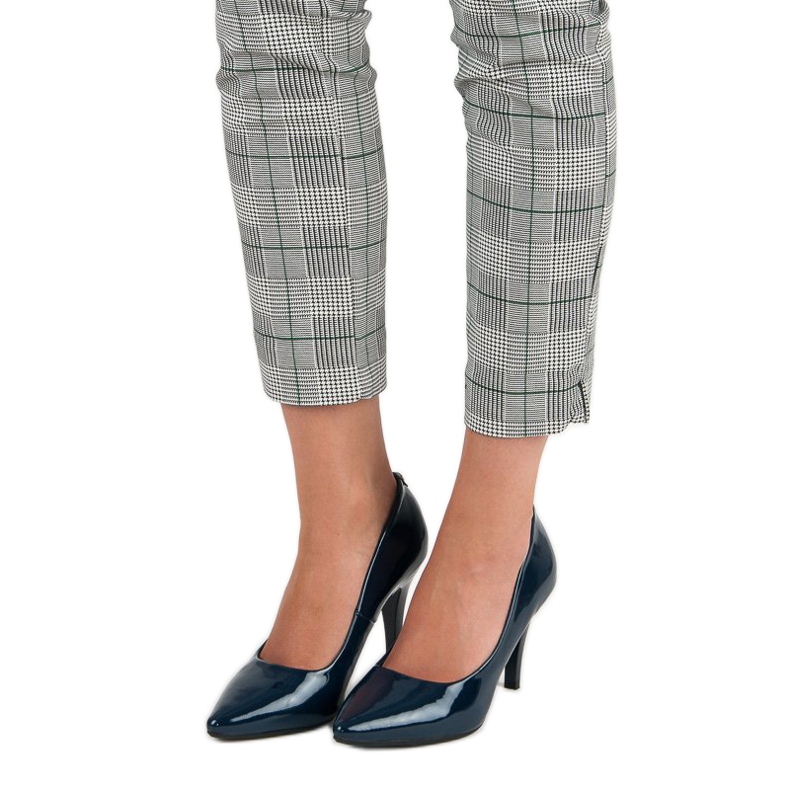 Námořnické lakované podpatky vinceza modrý 1